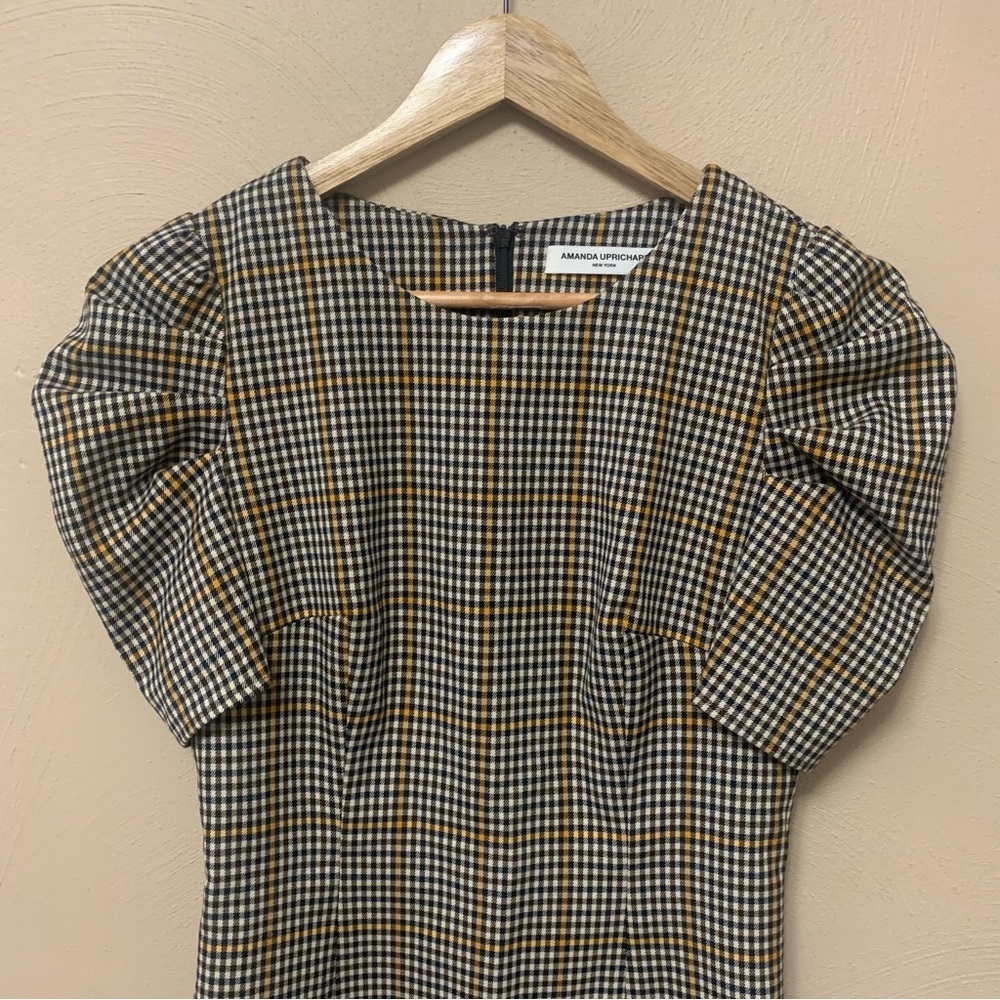 Amanda Uprichard Puff Sleeve Mini Dress in Westwick Plaid Size XS Size P - Picture 5 of 14